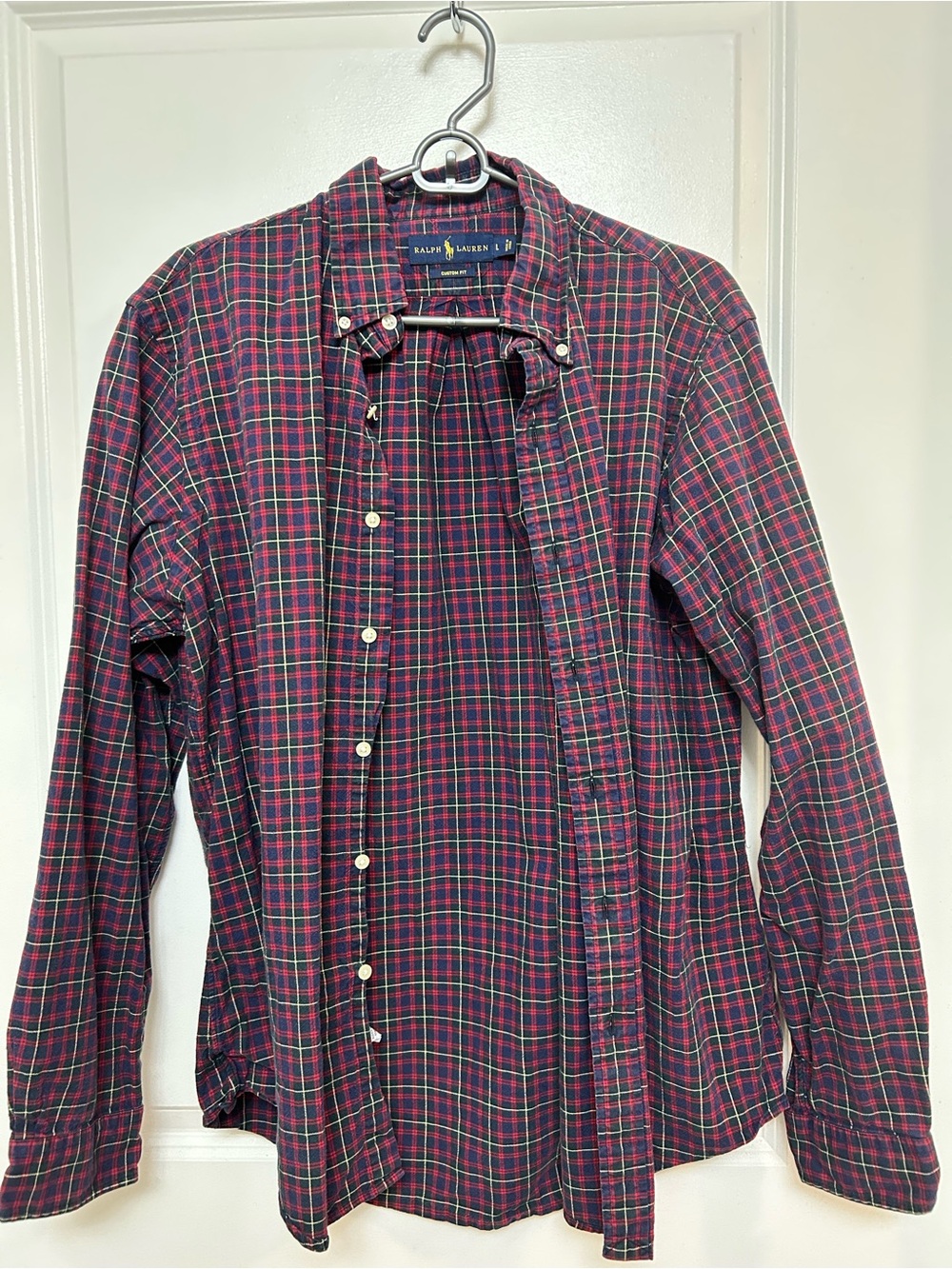 Ralph Lauren Red and Green Tartan Plaid Button-Down Shirt